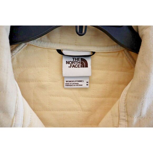 The North Face Women Sz M Beige Heather Longs Peak Quilted 1/4 Zip Jacket - Picture 4 of 8